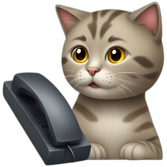 cat at the phone emoji