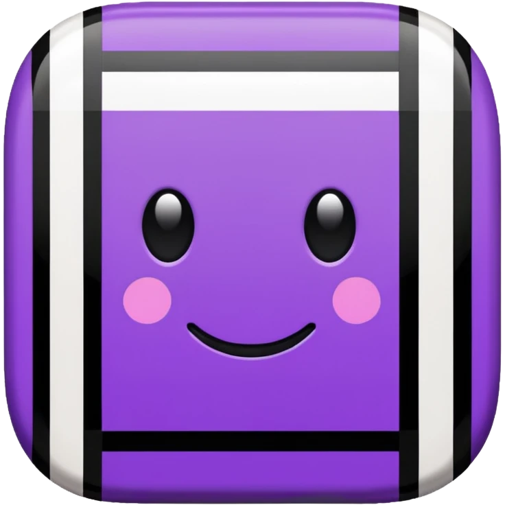 black pixel art vinyl with a purple and white striped middle label, pixel art emoji