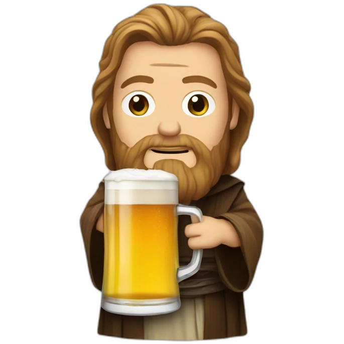 Obiwan drink beer emoji