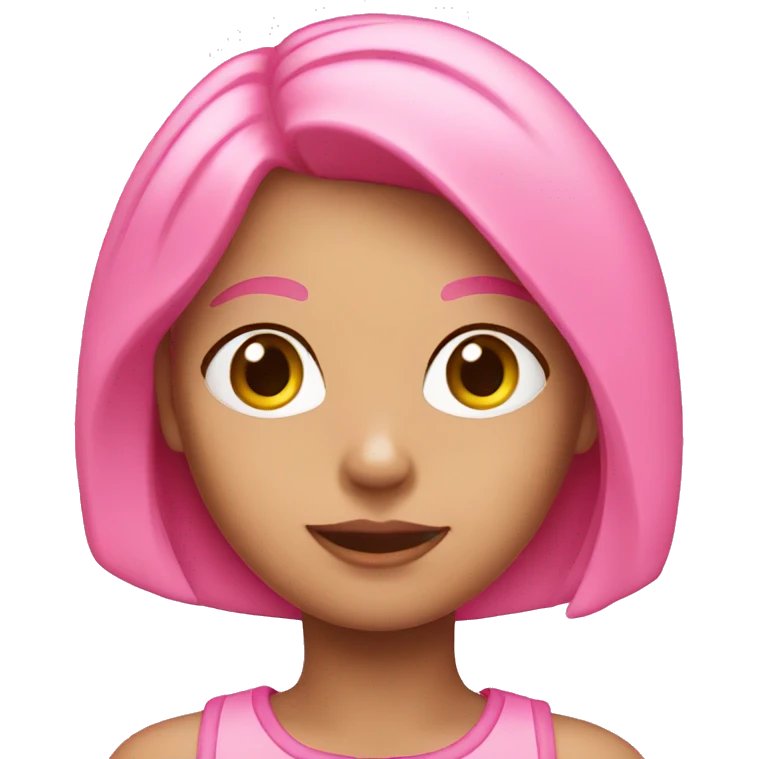 girl pink bob emoji