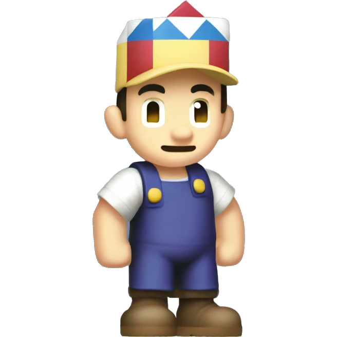 pixelated Ness from Earthbound waving  emoji