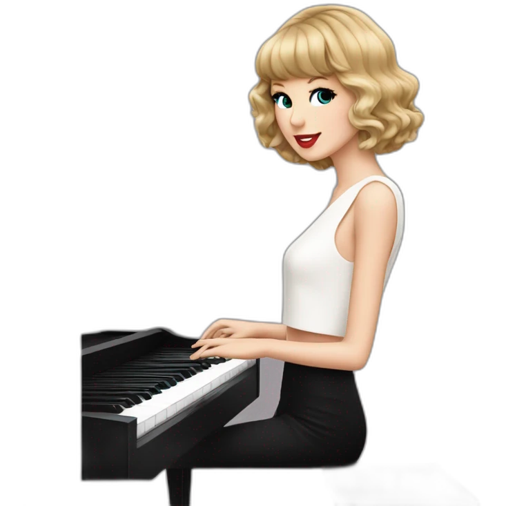 Taylor Swift withe a piano emoji