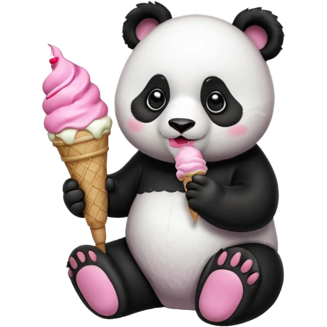 Panda eating ice cream emoji