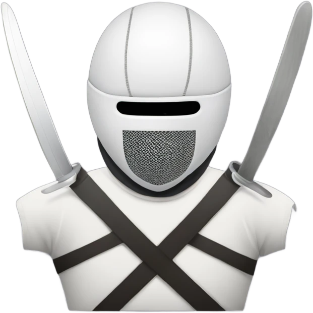  Fencing sword inside a fencer with mask on head  emoji