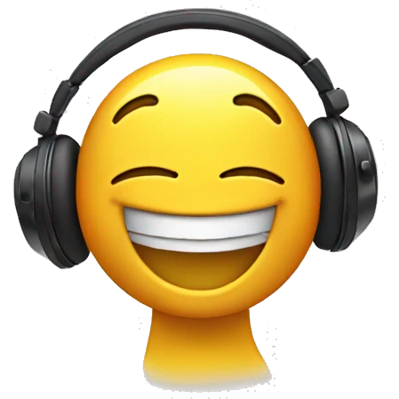 laughing emoji with headphones emoji