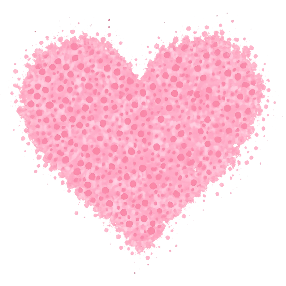 heart with a pink confetti effect, clean digital illustration, no background emoji