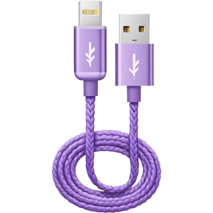 Lavender wire charging for phone emoji