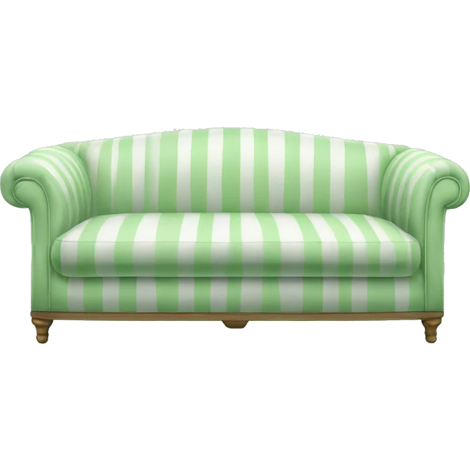 Striped pastel green and white sofa emoji