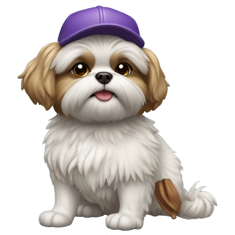 Shitzu with bat baseball emoji