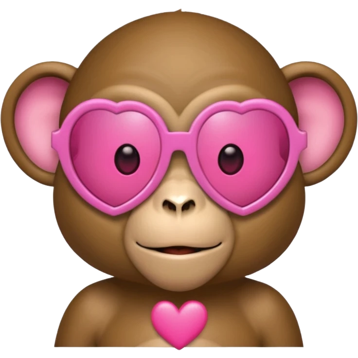 Monkey with pink heart sunglasses  emoji