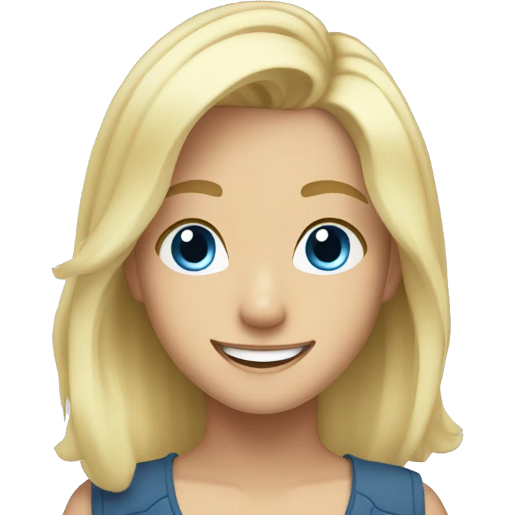 happy solo indoor moment blond hair blue eyes emoji
