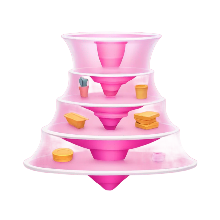 pink color sales funnel emoji