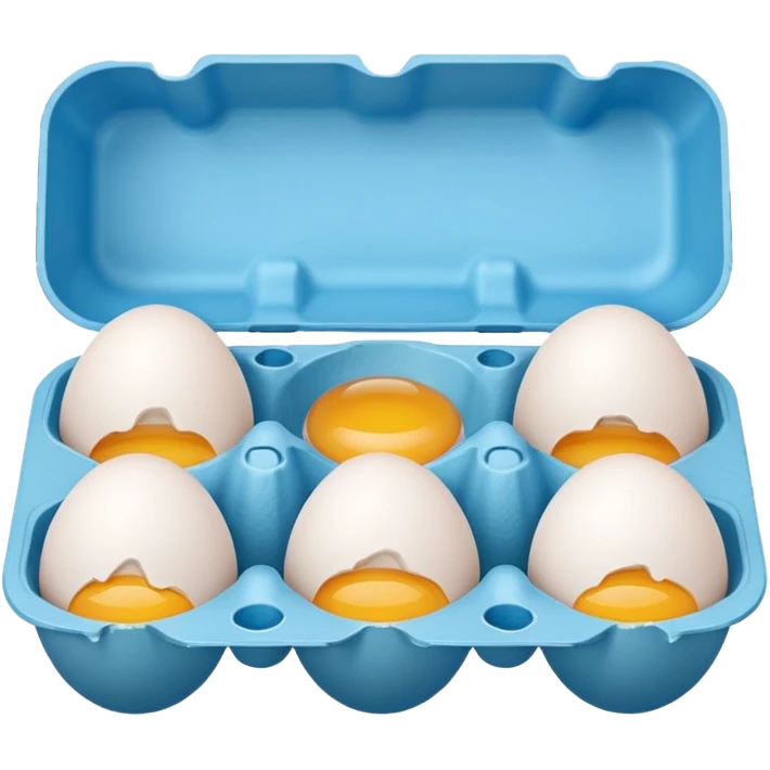 make a egg carton with six spaces but only one egg inside to represent isolation. make the egg have a sad expression like a sad face with tears to communicate his worry. the egg should be white and be the only egg inside the carton. emoji