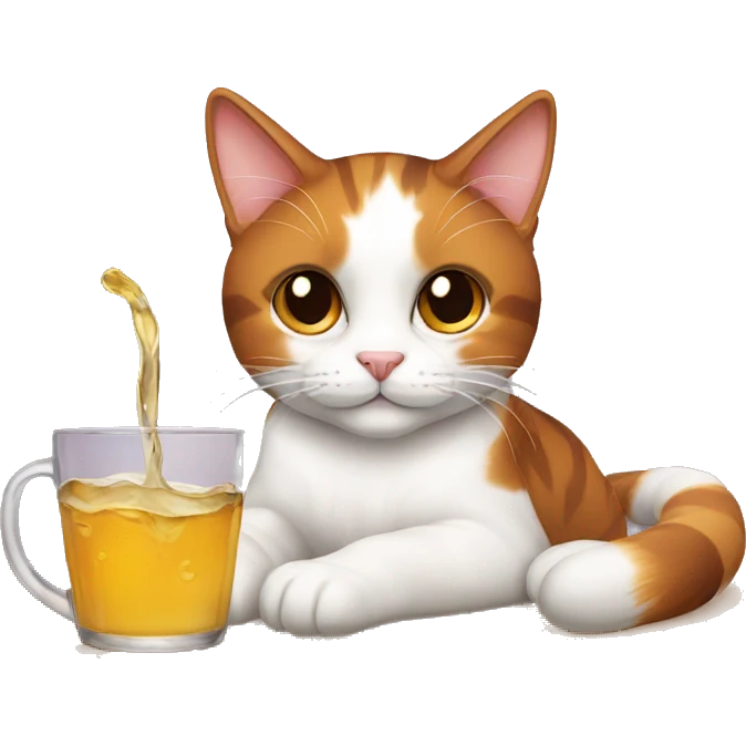 Calico cat drinking emoji