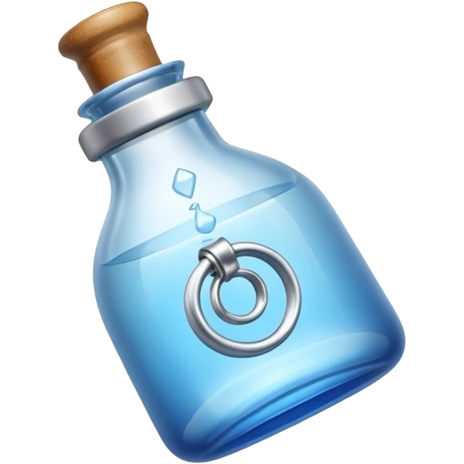 A Message Bottle, blue, ring inside emoji