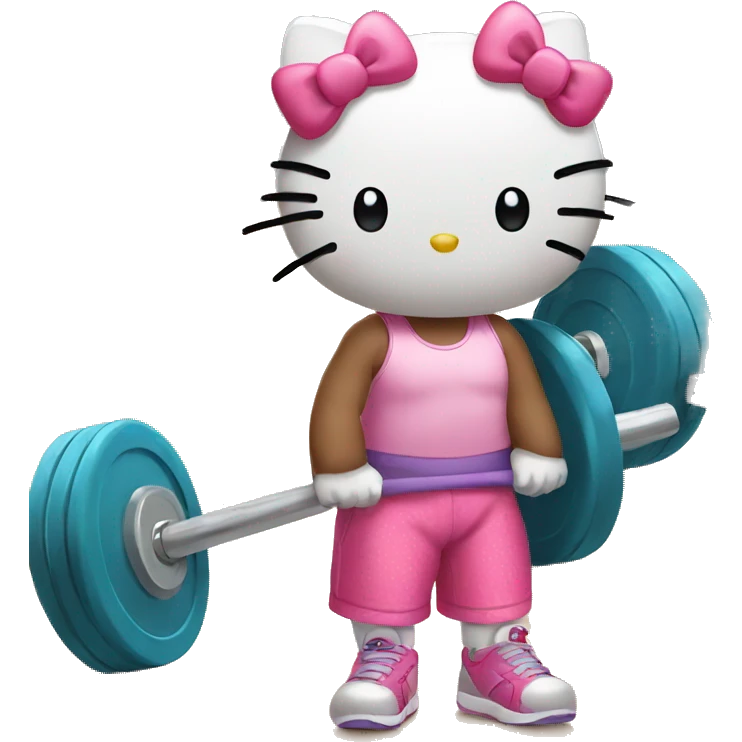 hello kitty in the gym emoji