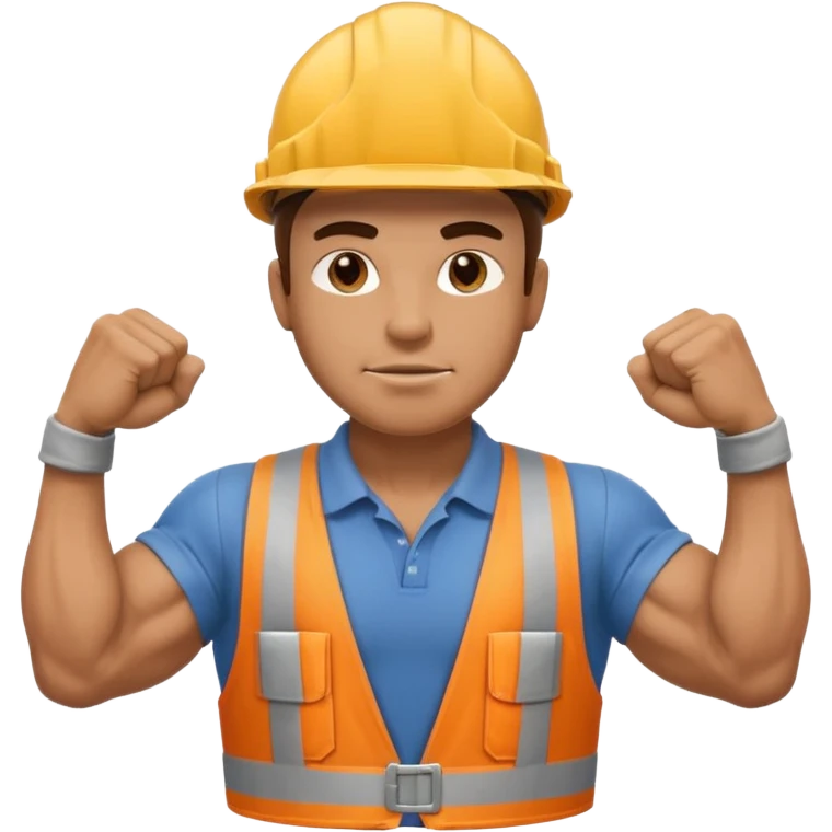 construction worker flexing his muscles emoji