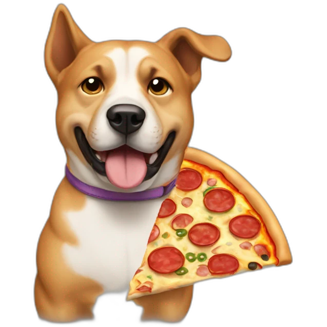 perro con pizza emoji