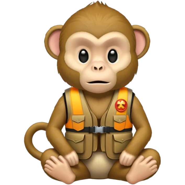 monkey wearing bullet proof emoji