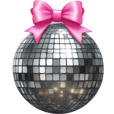 Disco ball with pink bow on top emoji