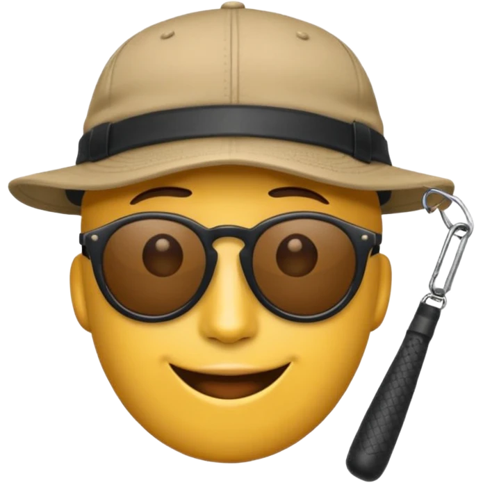 logo of Trap Capos de Noriel, emoji style, face with cap and dark sunglasses, simple background, no text emoji