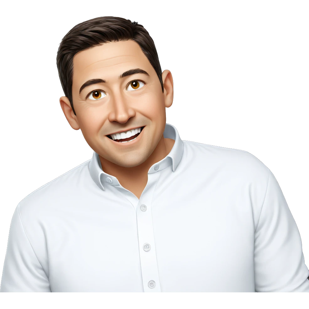 smiling boy in white shirt emoji