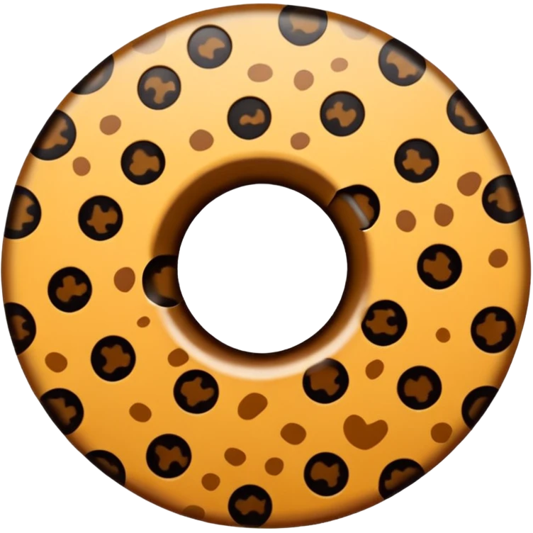 Leopard print circle with hole in the middle emoji