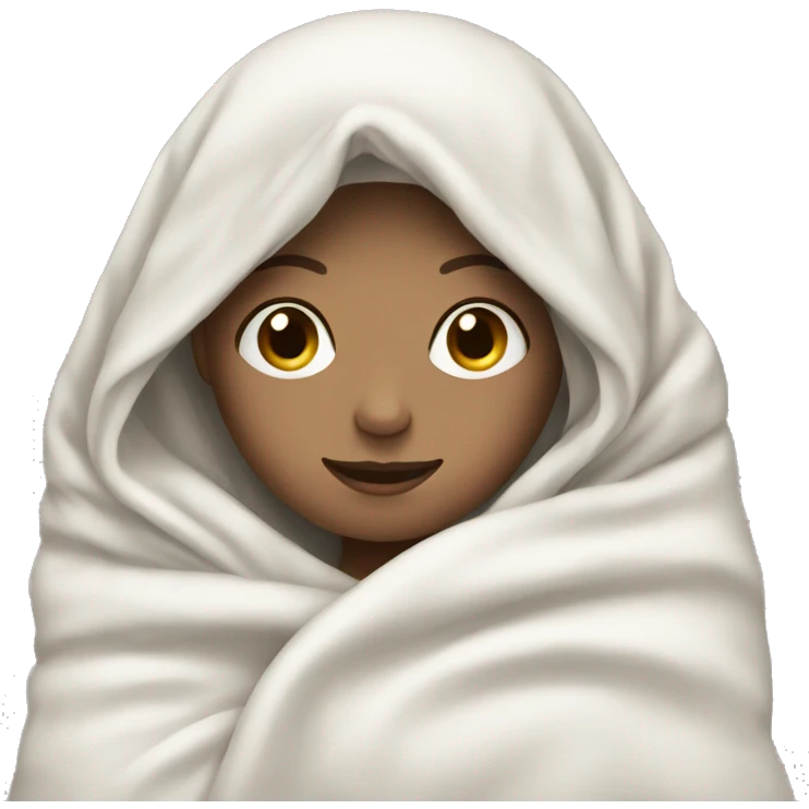White girl wrapped in blanket emoji