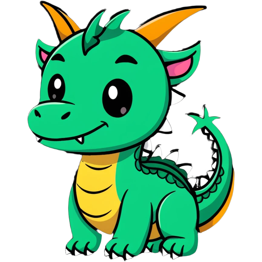 majestic dragon with horns and fierce expression emoji