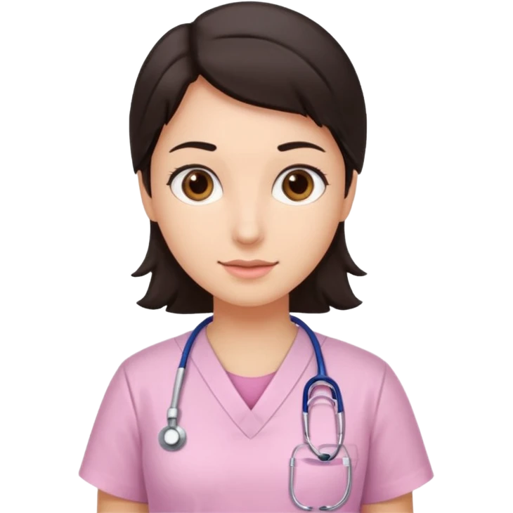 gastroenterologist with dark hair and brown eyes, light pink theme emoji