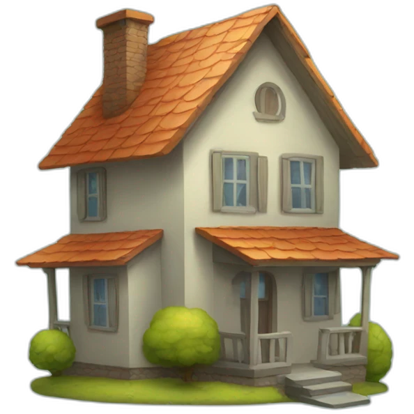 A sad house emoji