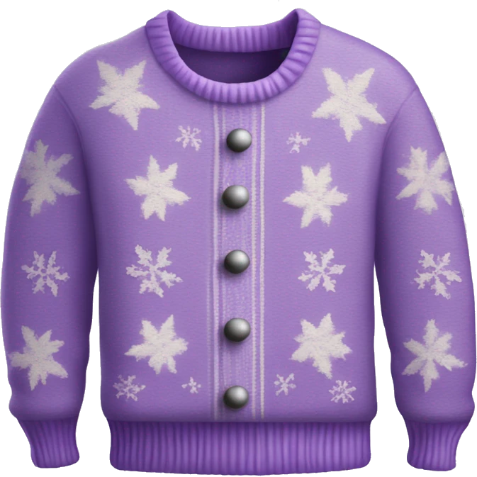 Realistic isolated lilac ugly Christmas sweater. emoji