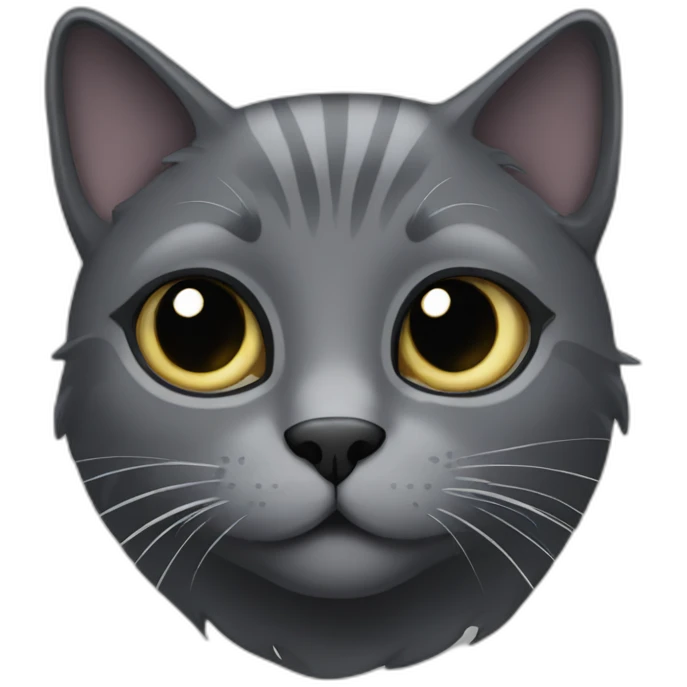 Grey and black cat emoji