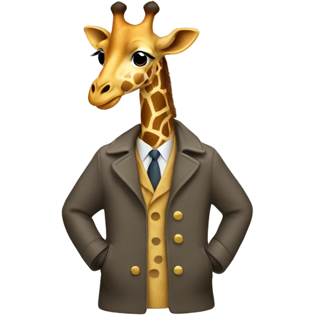 Giraffe wearing a coat emoji