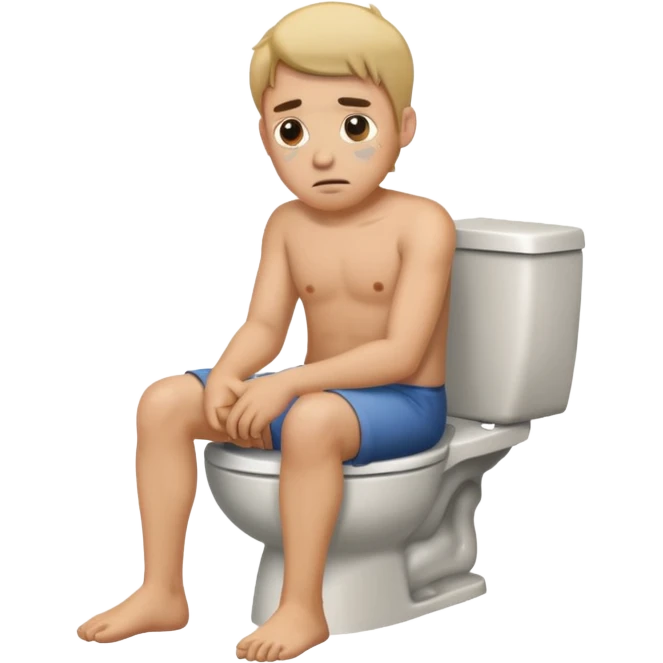 A man having diarrhea on the toilet emoji