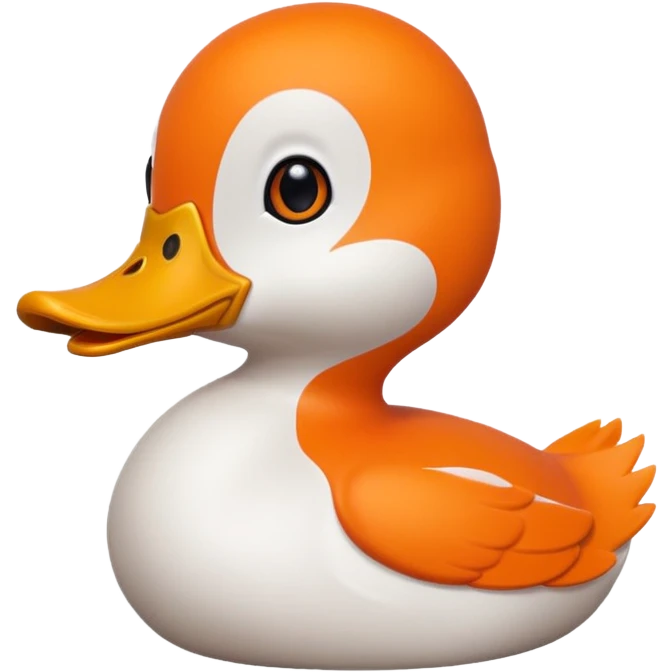 orange whit duck beak and black dot eyes cartoon style emoji