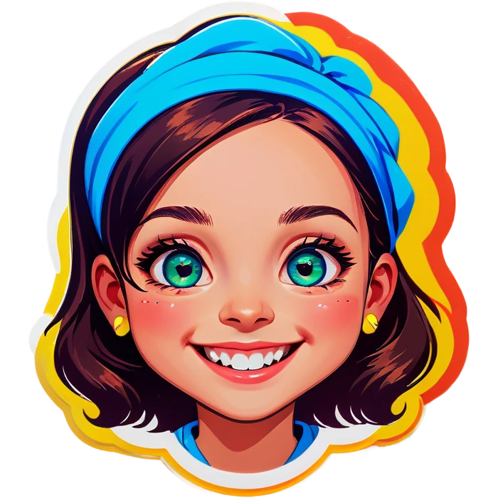 smiling girls with vibrant eyes emoji