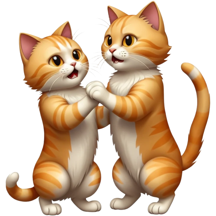 Two cats fighting emoji