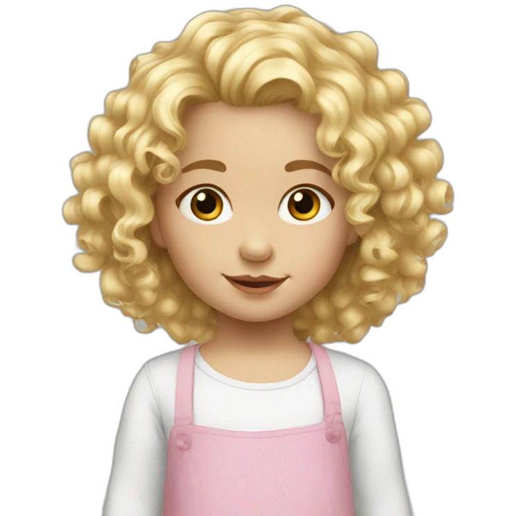 white toddler girl curly blonde long hair emoji