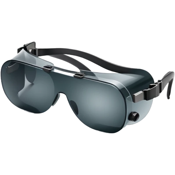 protective welding glasses, frameless design with dark tinted lenses, safety eyewear emoji