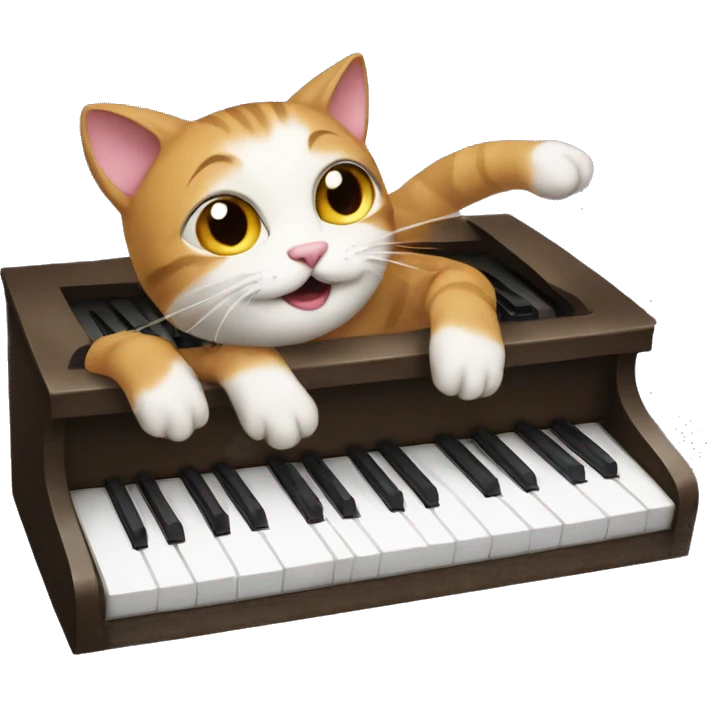 Cats playing a piano emoji