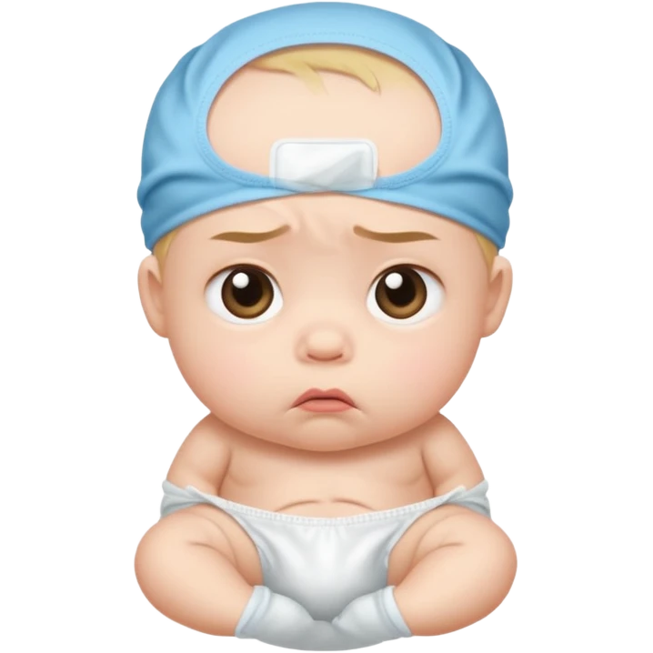Pouting face wear disposable diaper emoji