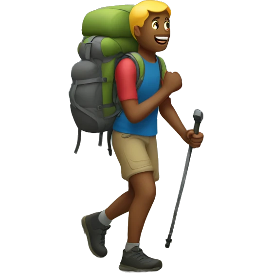 person hiking on trail emoji