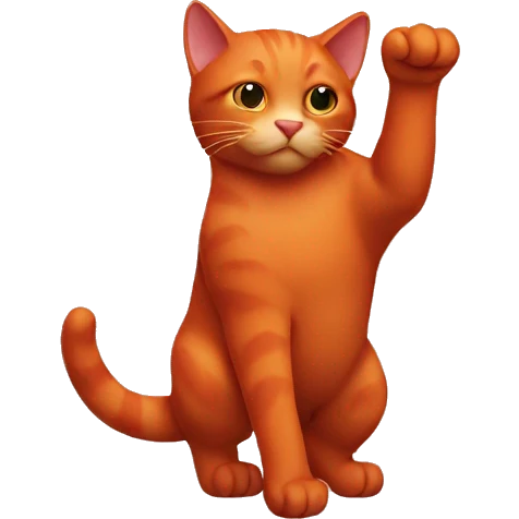Hand-held red cat emoji