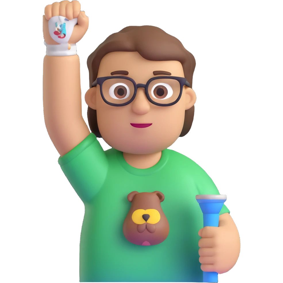 romanian boy with light skin and medium brown hair, holding up his arm in a cast, with a cartoon drawing of Peter Griffin on the cast emoji
