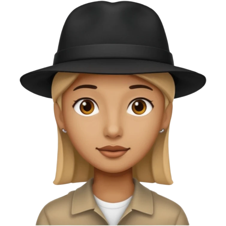 black hat wearing  emoji