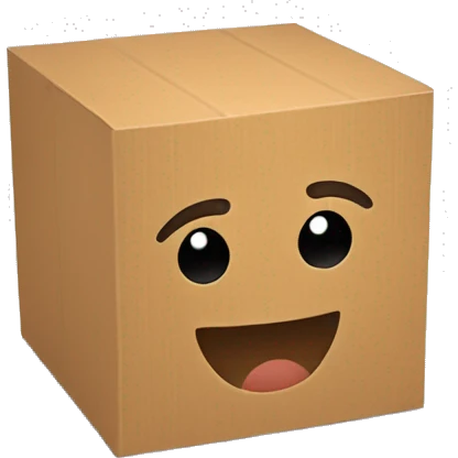 cardboard cube in a three-quarter view emoji