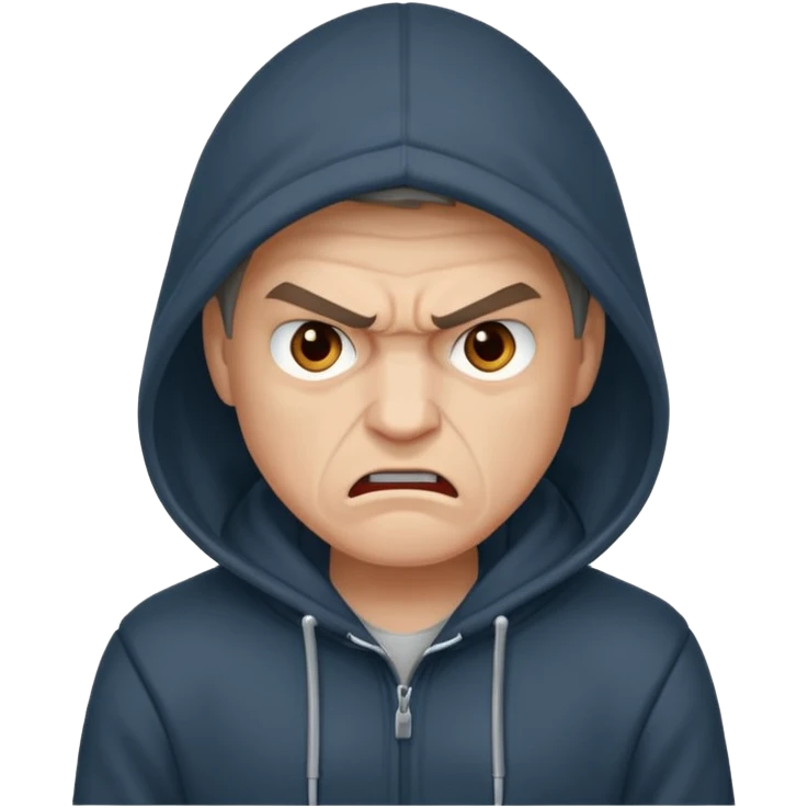 Stylish man in a hoodie mad emoji