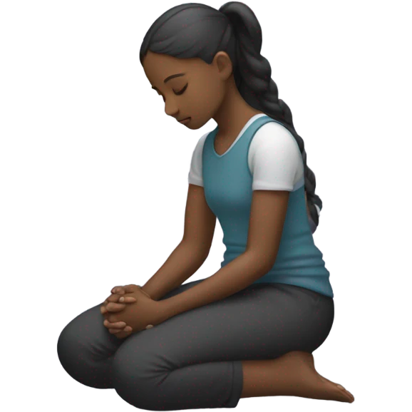 girl praying with head to ground emoji