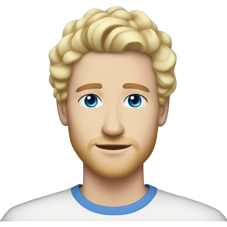 light curl blonde 30yo man blue eyed pale skin without moustache emoji